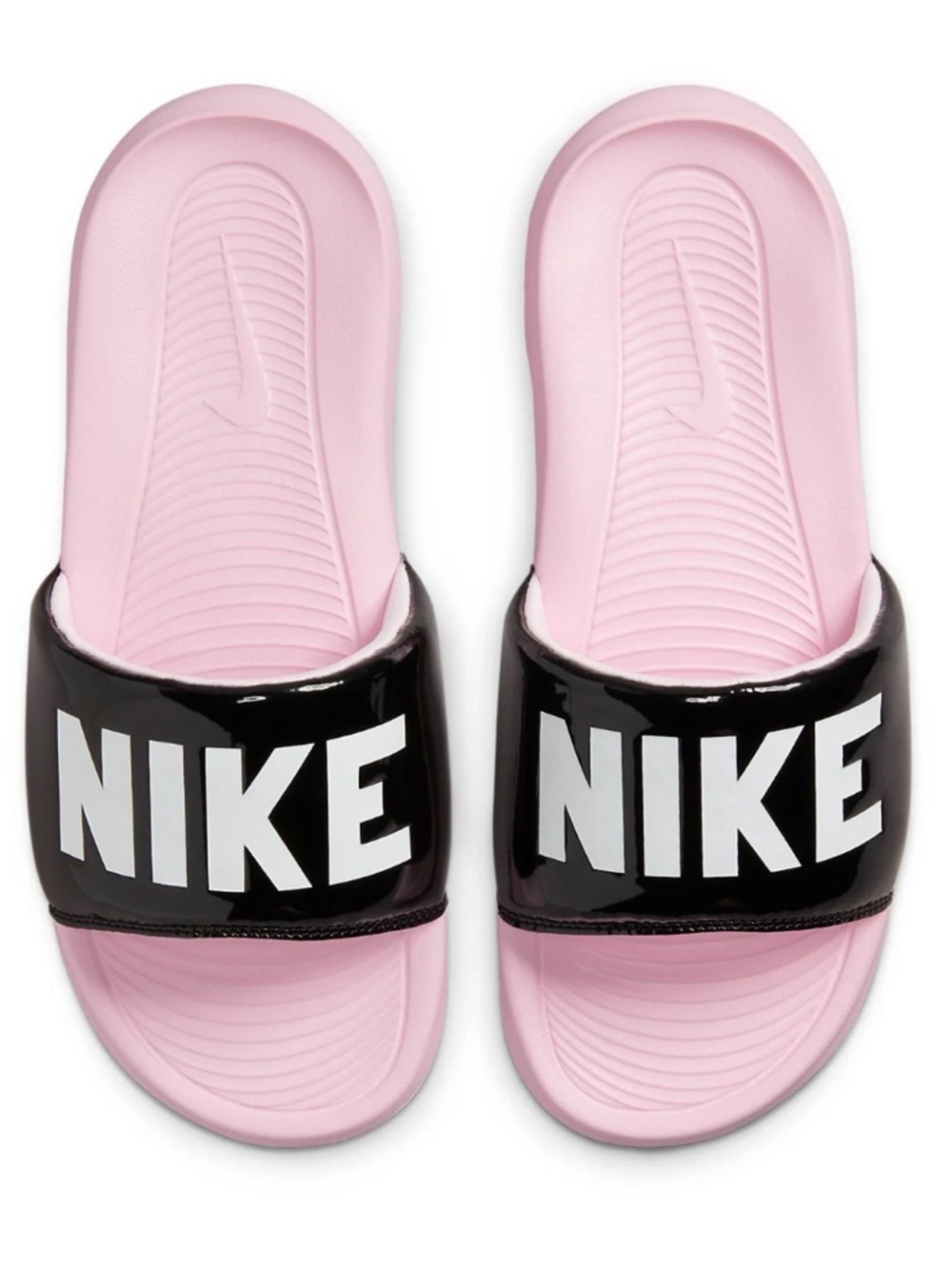 NWT Women’s Nike Victori One Black Pink Foam Slides Size 7